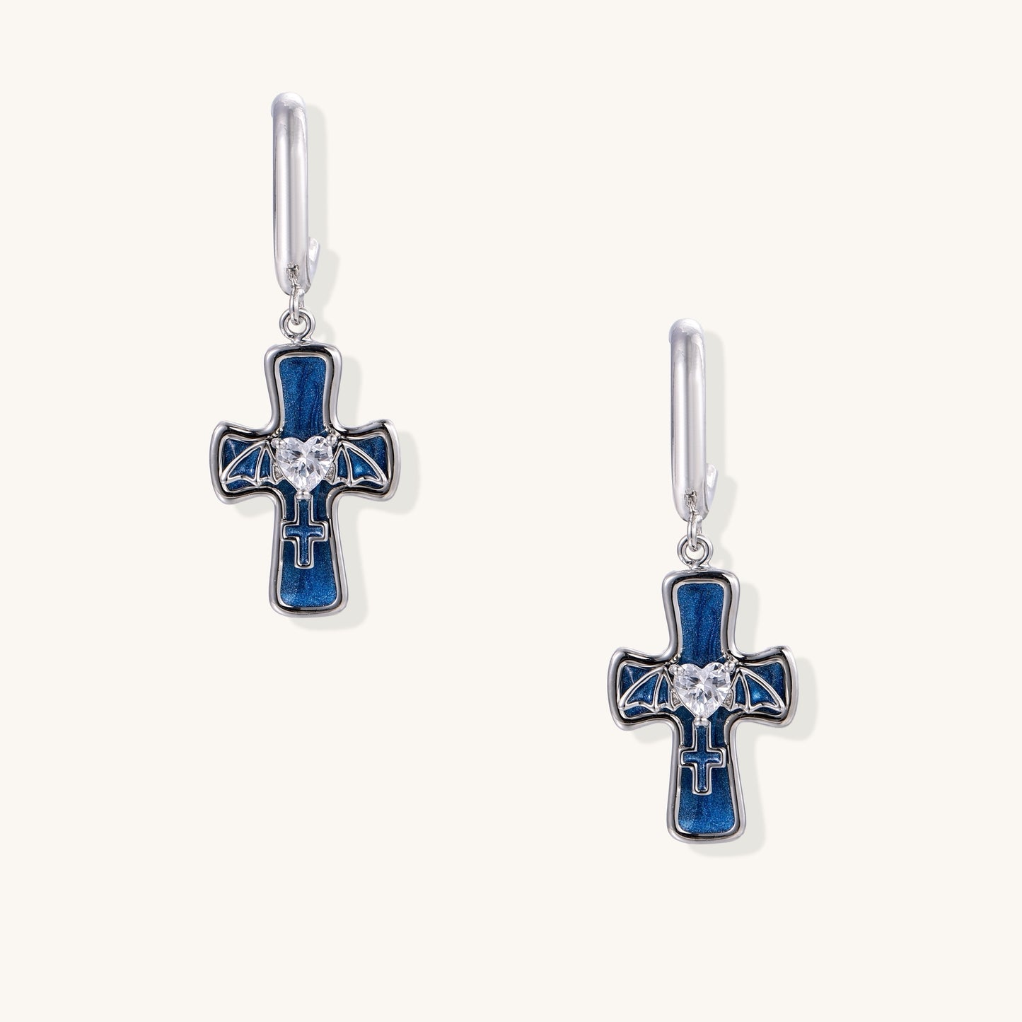 Guardian Angel Cross Earrings
