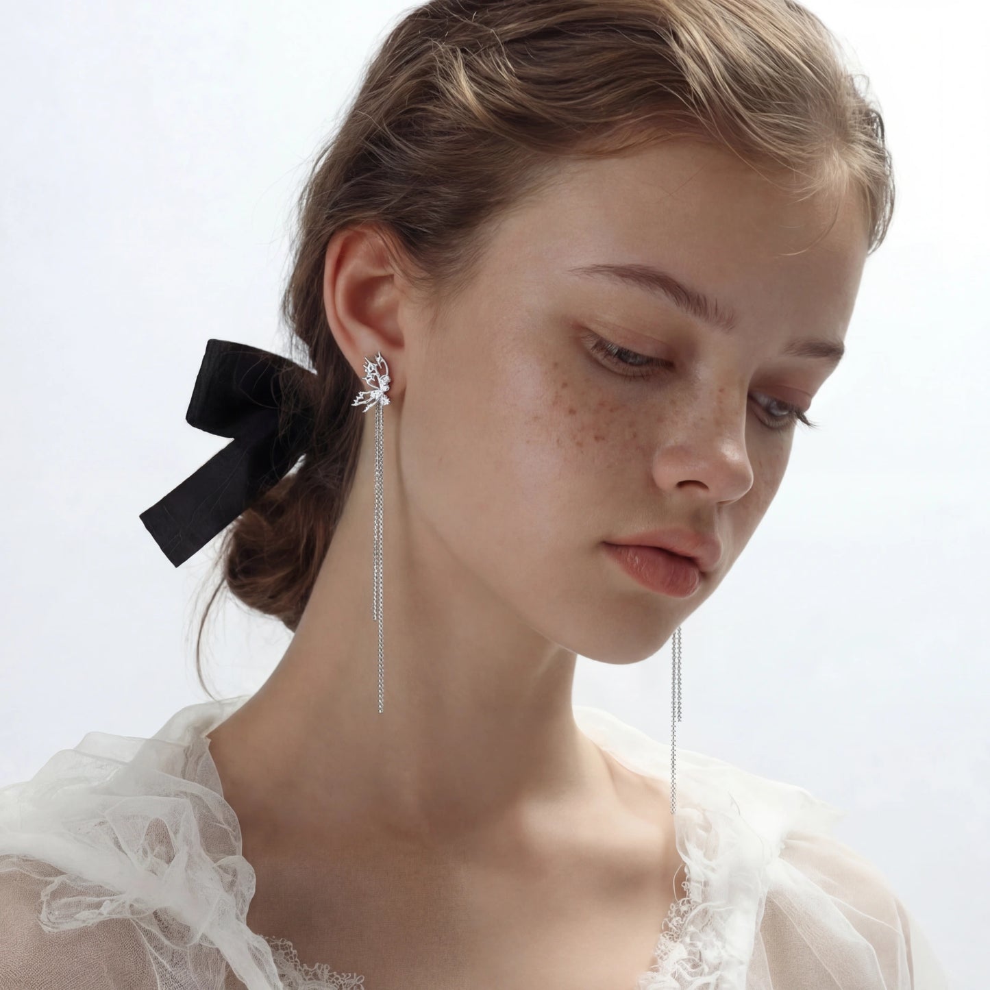 Boucles d'Oreilles Cascade de Feuilles Éthérées - Aurery