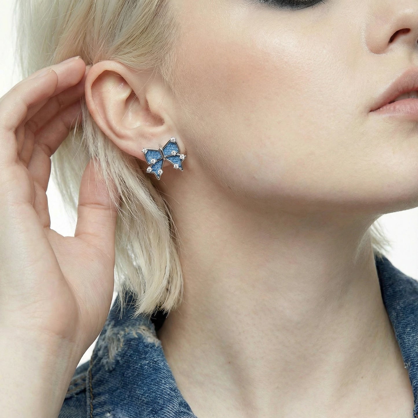 Boucles d'Oreilles Nœud Denim Dreams - Aurery