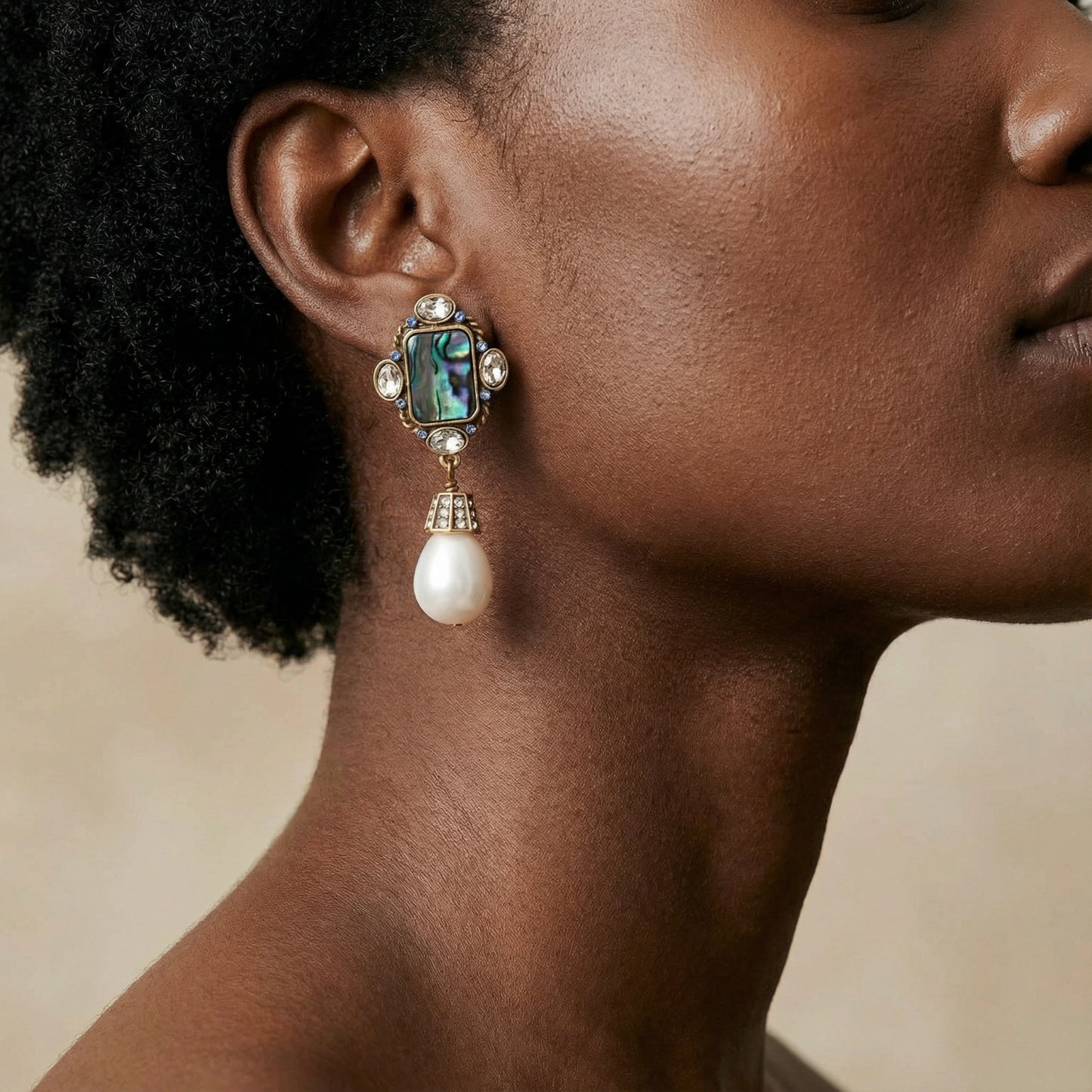 Boucles d'Oreilles Pendantes Perles Célestes - Aurery