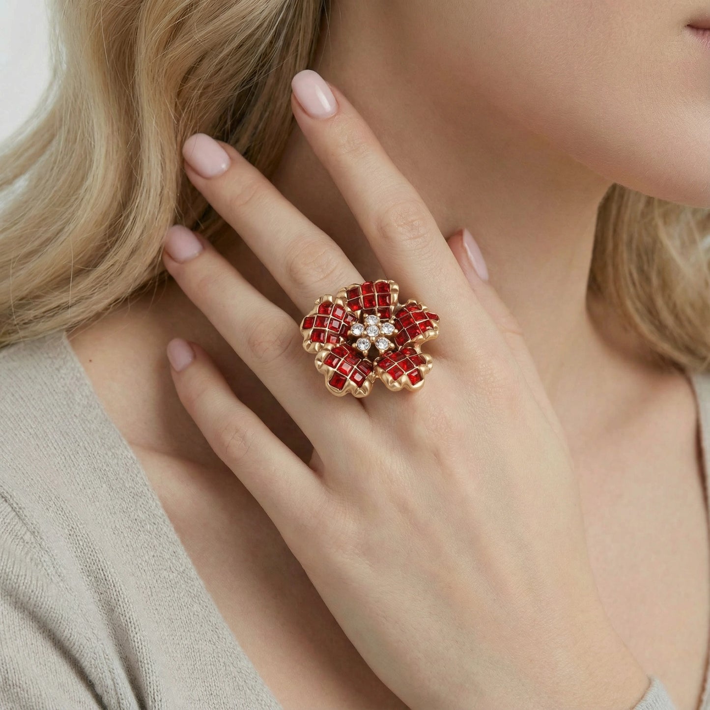 Bague Fleur Cramoisi - Aurery