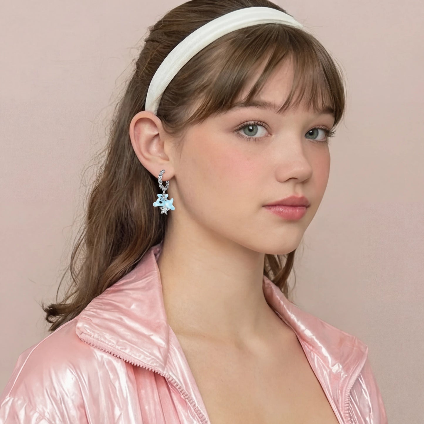 Boucles d'Oreilles Pendantes Teddy Starlight - Aurery