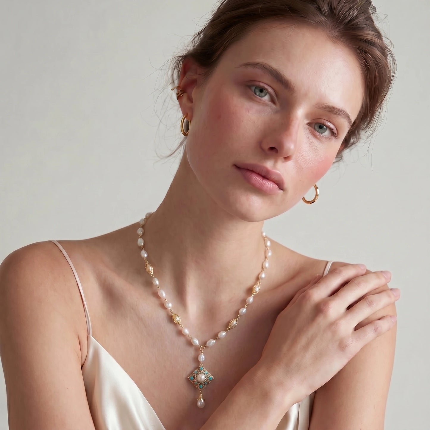 Celestial Pearl Drop Necklace - Aurery
