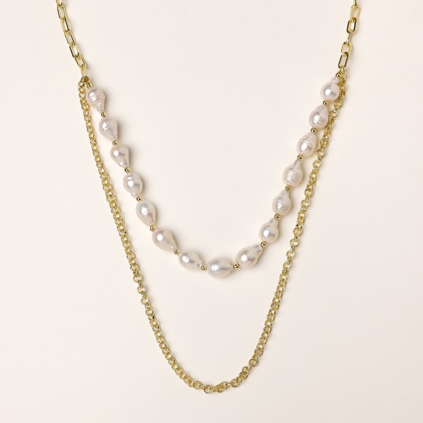 Golden Pearl Layers Necklace