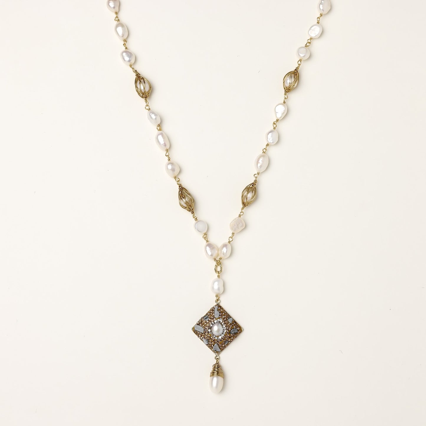 Celestial Pearl Drop Necklace