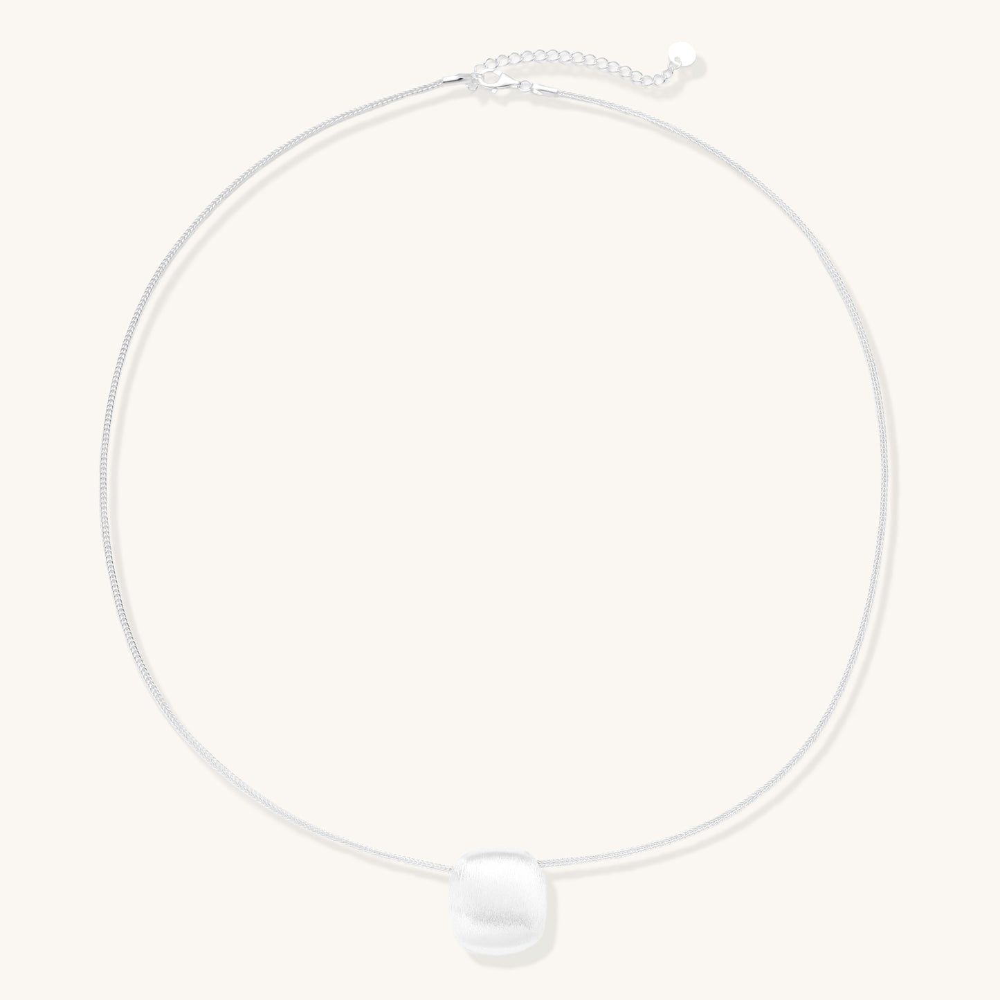 Brushed Silver Disc Necklace