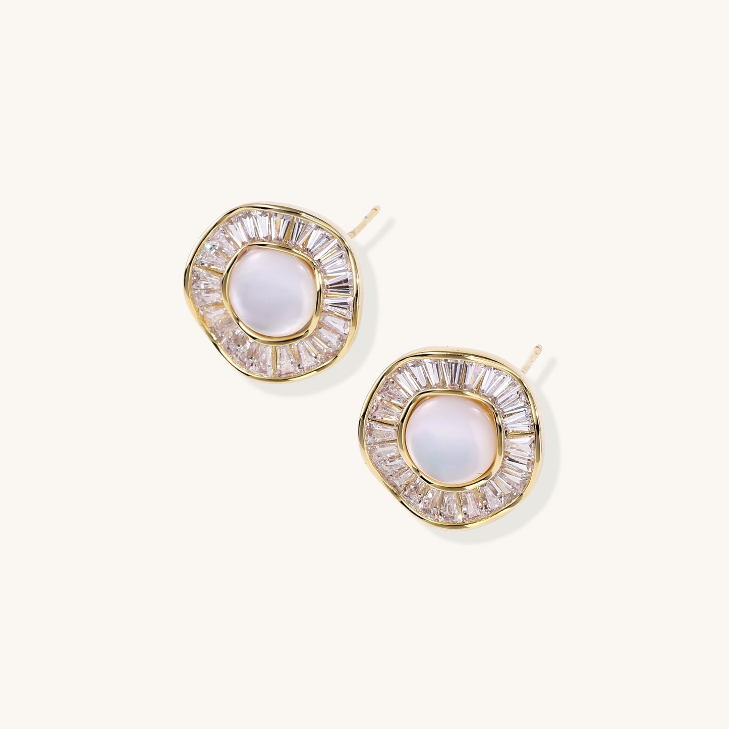 Sunburst Pearl Stud Earrings
