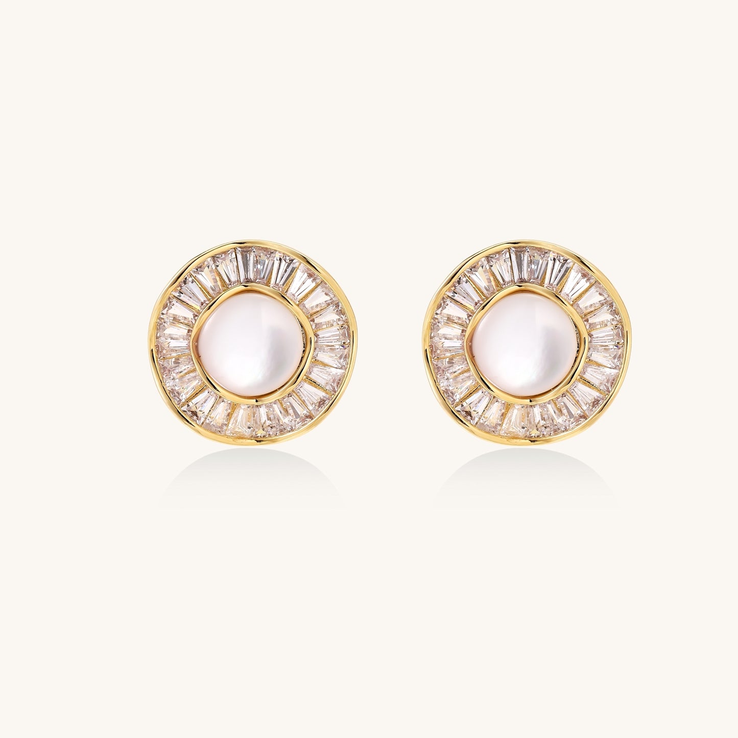 Sunburst Pearl Stud Earrings