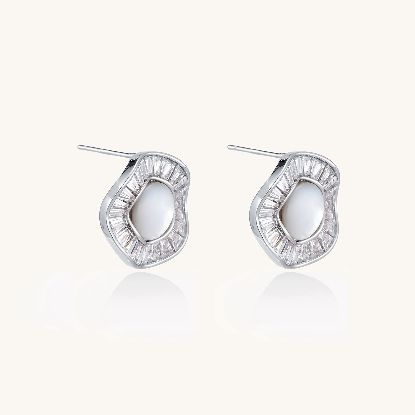 Sunburst Pearl Stud Earrings