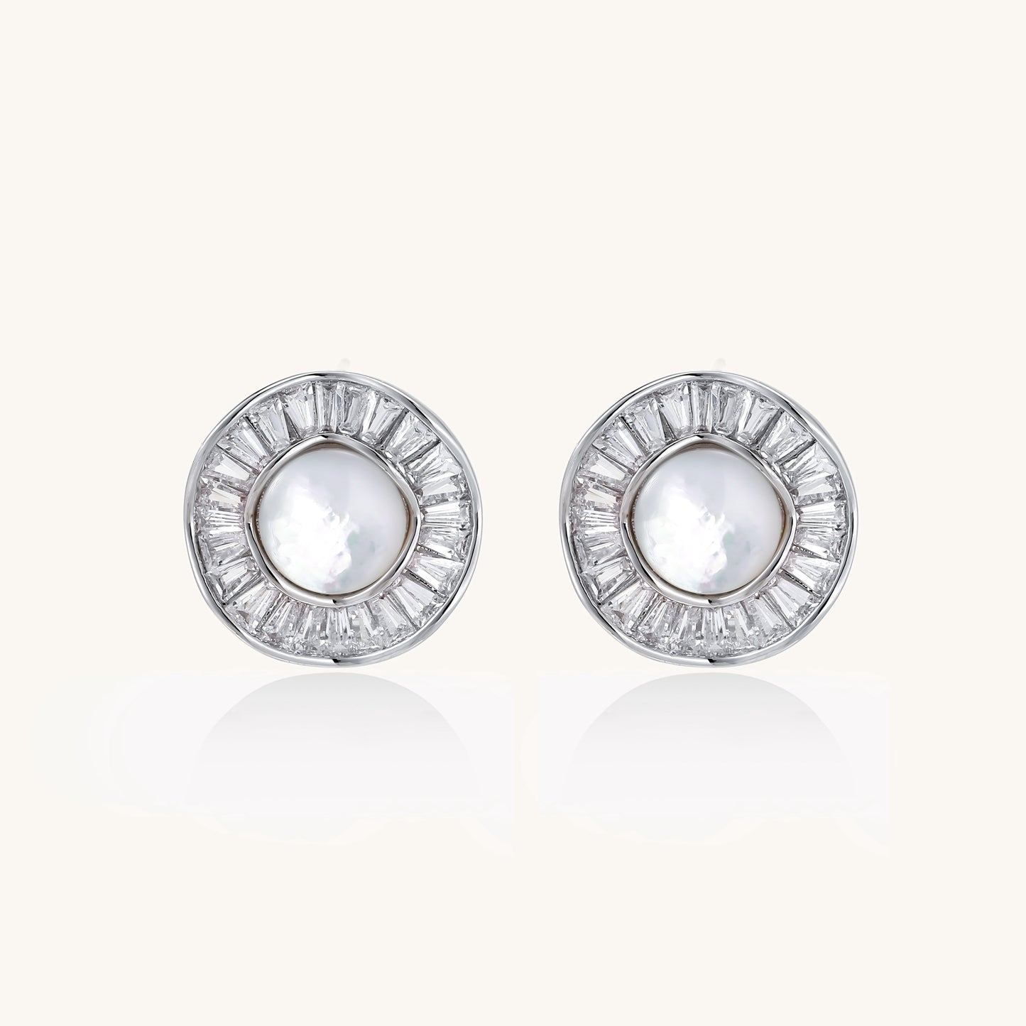 Sunburst Pearl Stud Earrings
