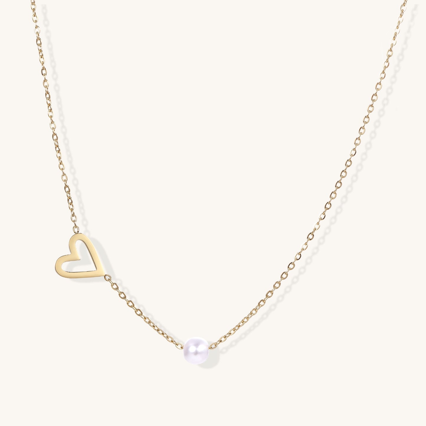 Pearl Heart Embrace Necklace
