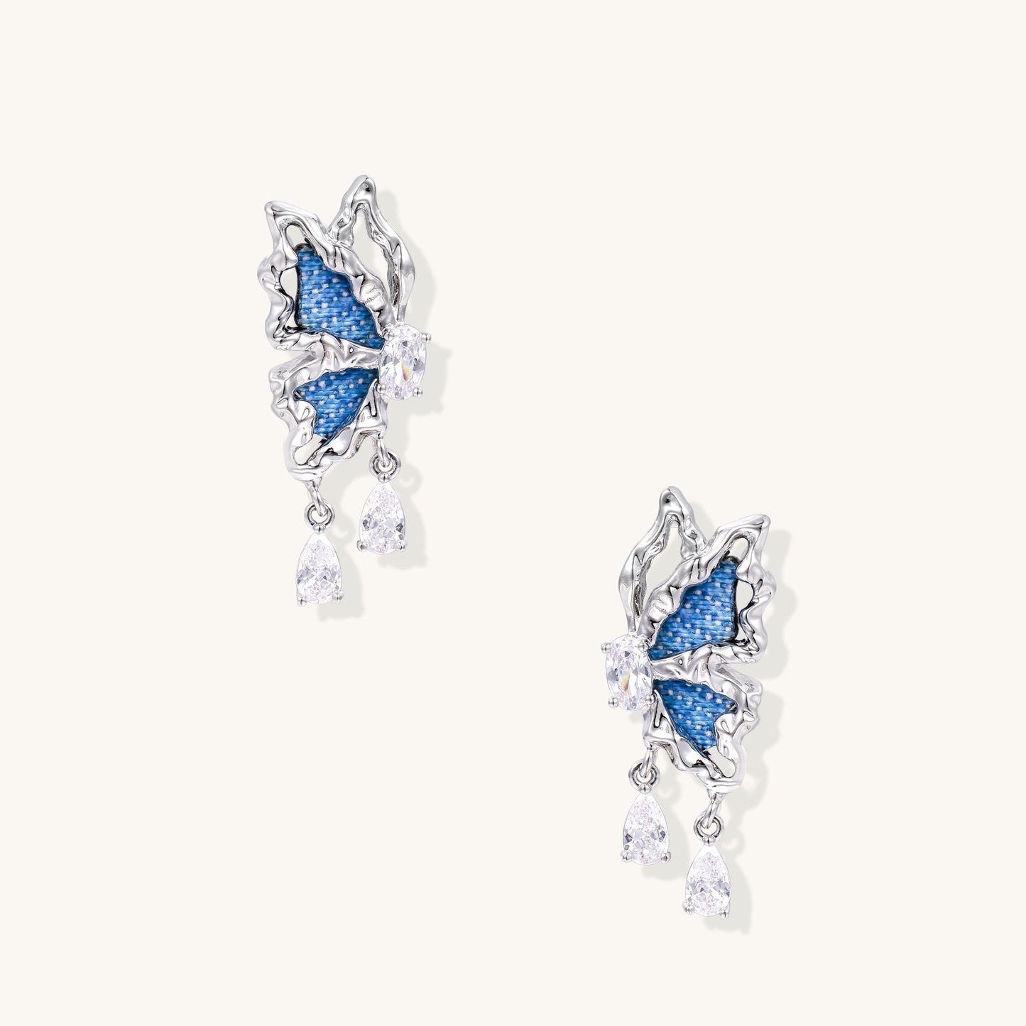 Denim Dreams Butterfly Earrings