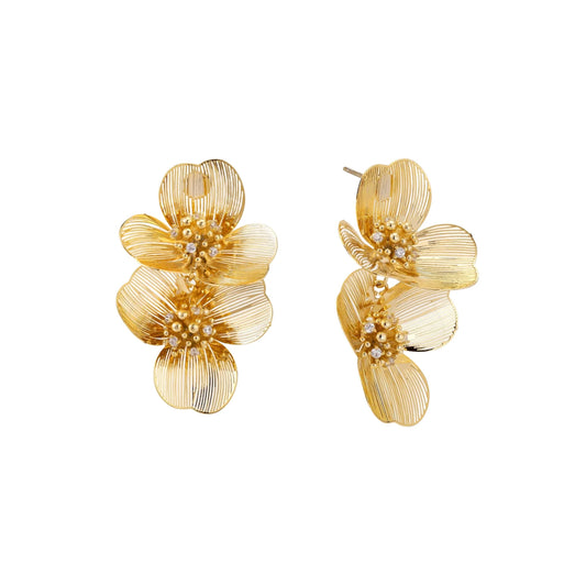 Golden Bloom Double Earrings