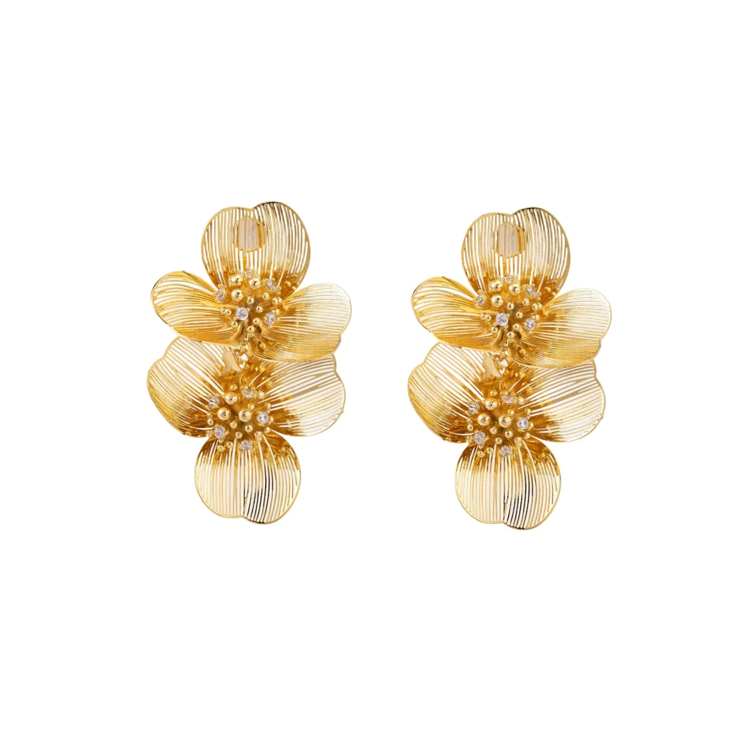 Golden Bloom Double Earrings