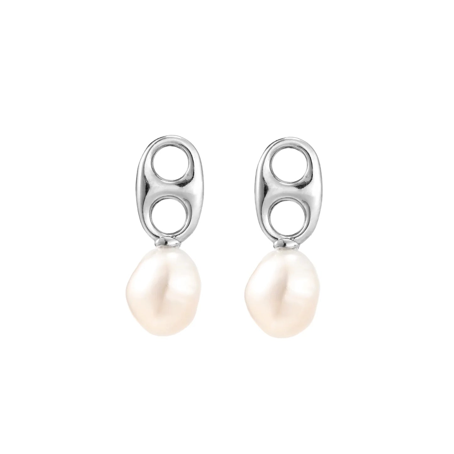 Pearl Circle Drop Studs