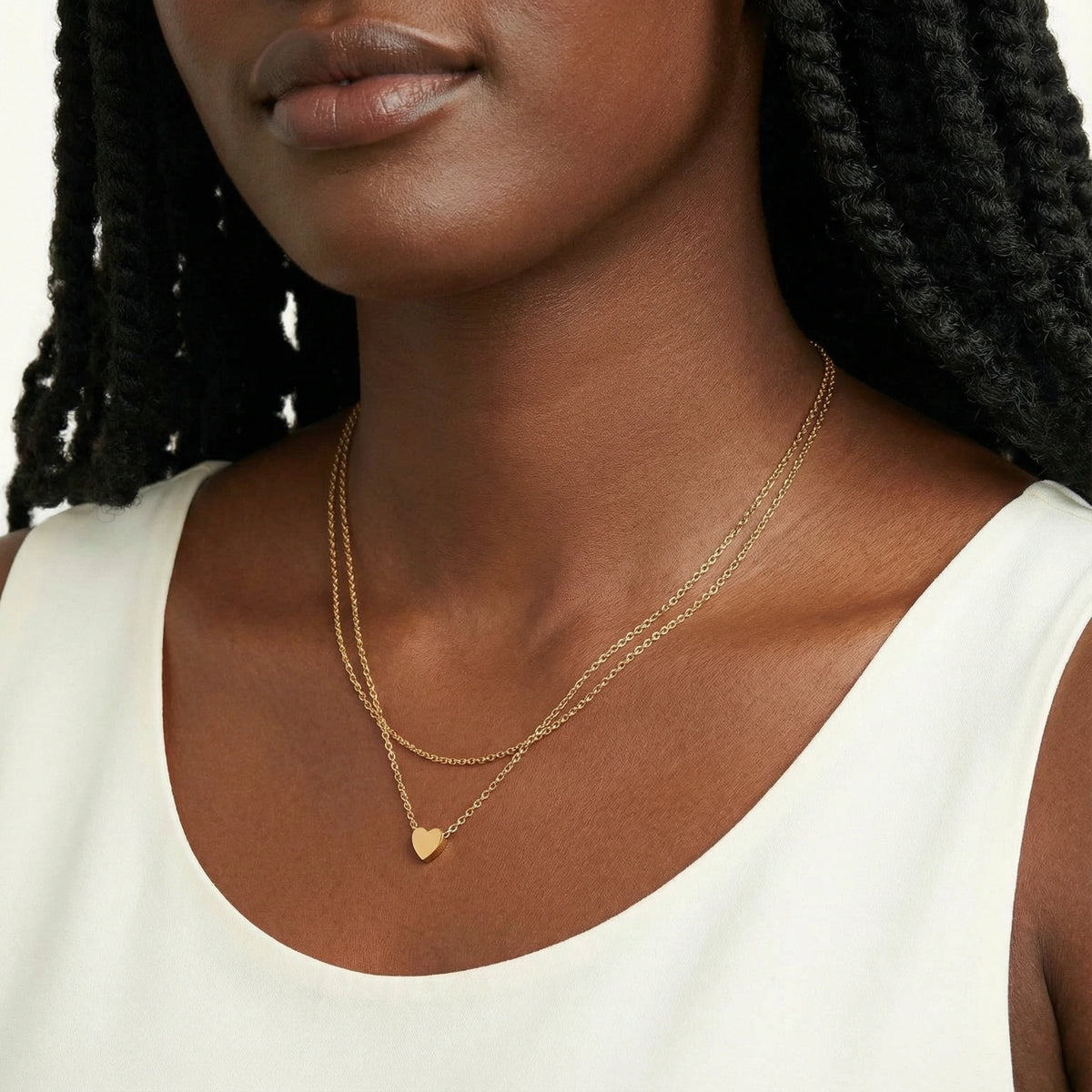 Layered Heart Necklace - Aurery