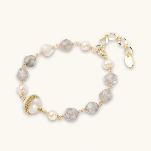 Baroque Pearl Crystal Bracelet - Aurery