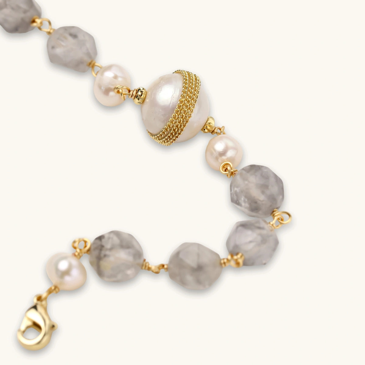Baroque Pearl Crystal Bracelet - Aurery