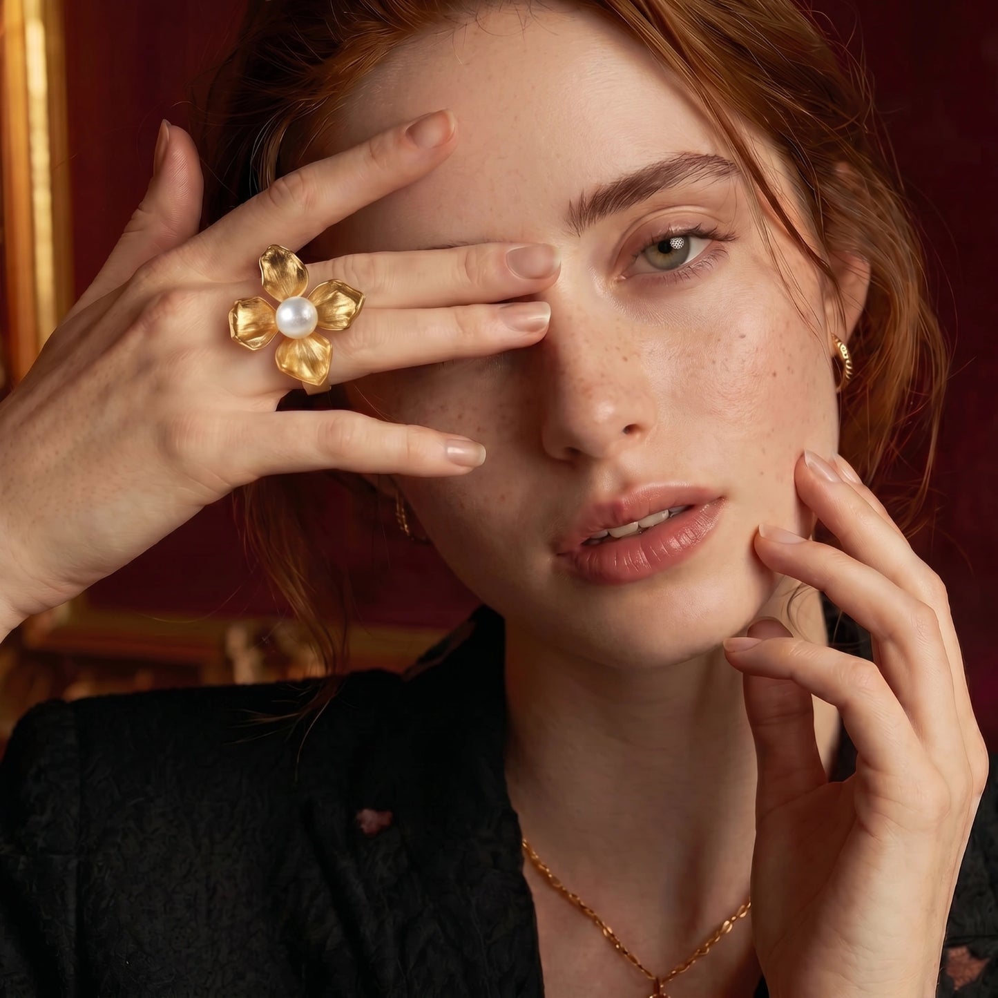 Bague Déclaration Fleur de Perle - Aurery