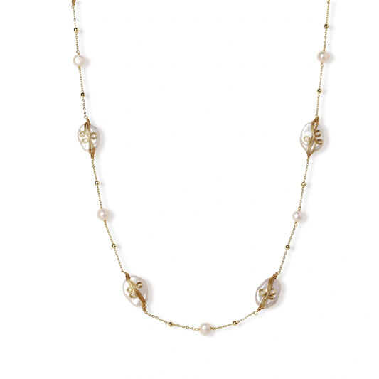 Baroque Pearl Garden Necklace - Aurery